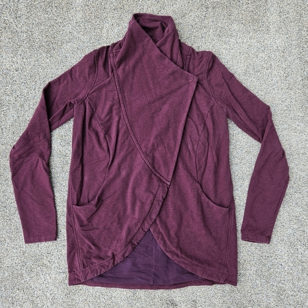 Lululemon That's a Wrap Stretch French Terry Jacket Heathered Bordeaux Size 6